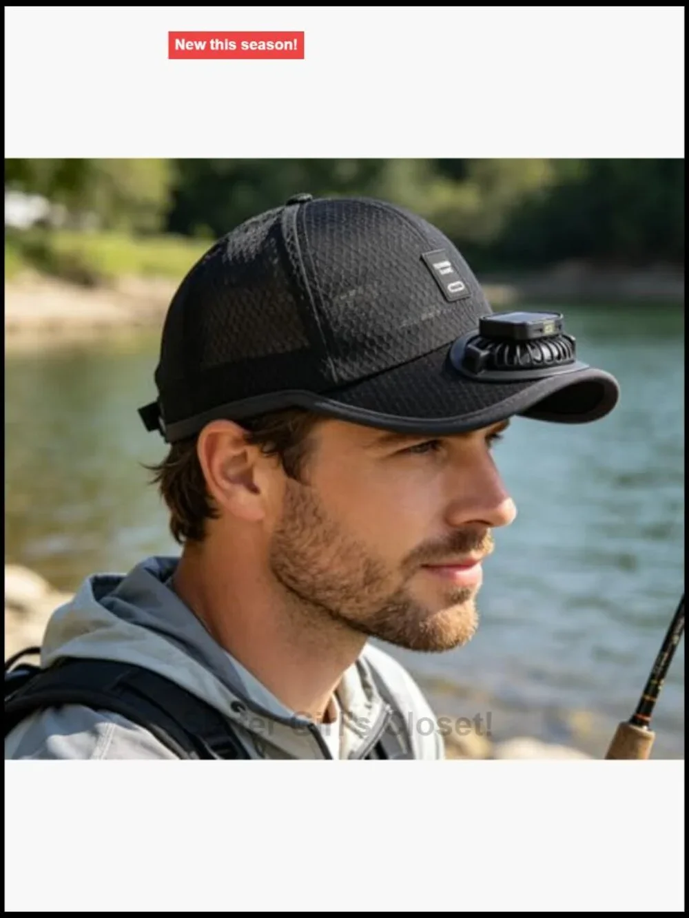 Solar Powered Baseball Cap with Fan, UV Protection Sun Hat, Adjustable
